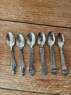 Godinger Silver-Tone Ornate Demitasse Spoon Set of 6
